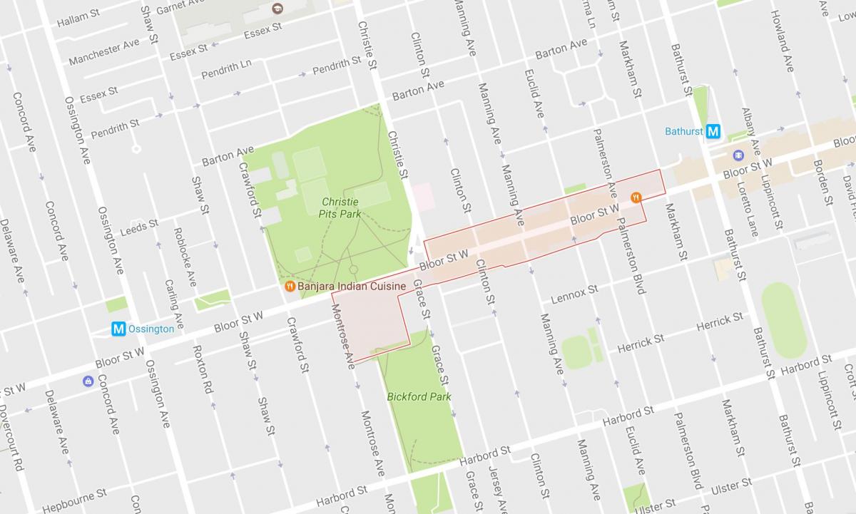 Koreatown mahalle Toronto haritası 