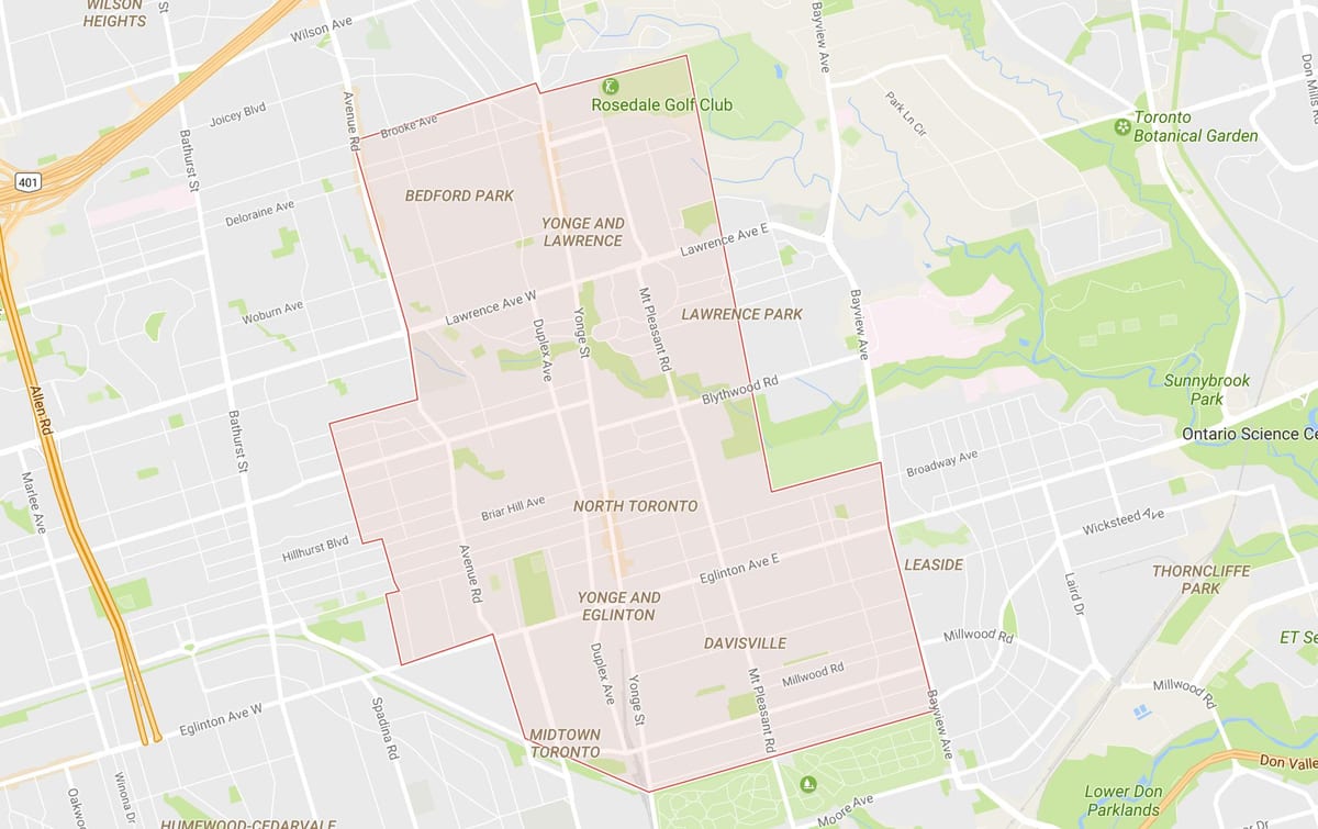 Kuzey mahalle Toronto haritası 
