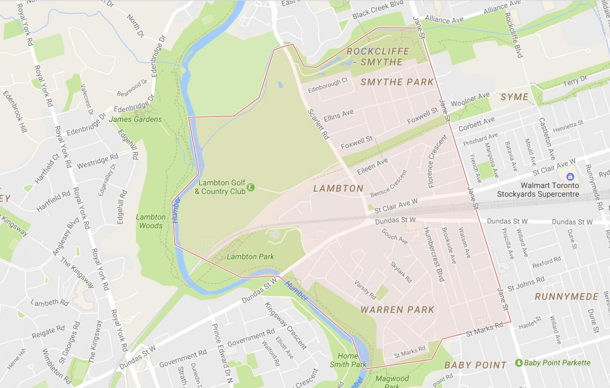 Lambton mahalle Toronto haritası 