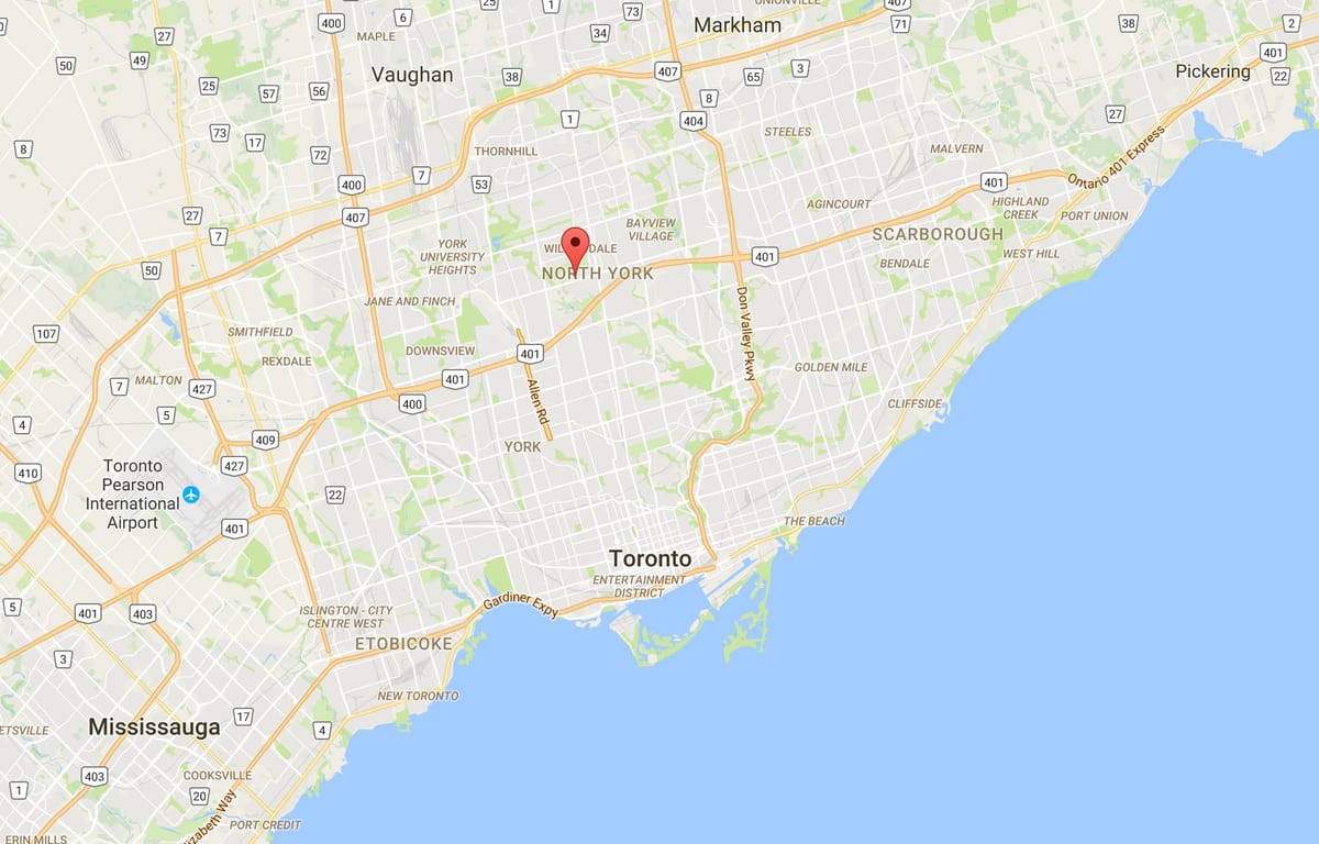 Lansing bölgesinde Toronto haritası 