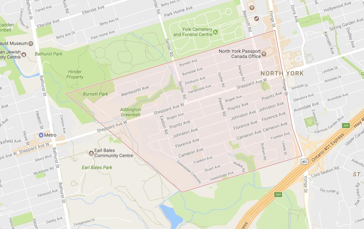 Lansing mahalle Toronto haritası 