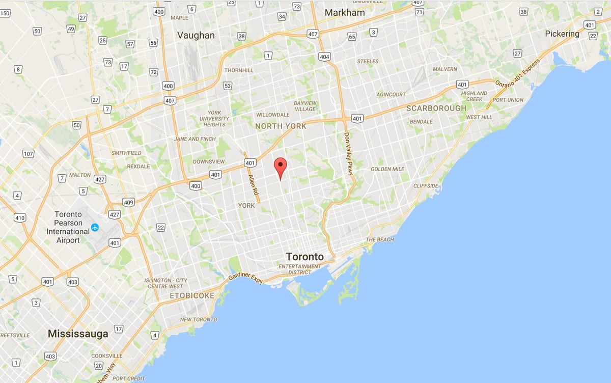 Lytton Park district, Toronto haritası 