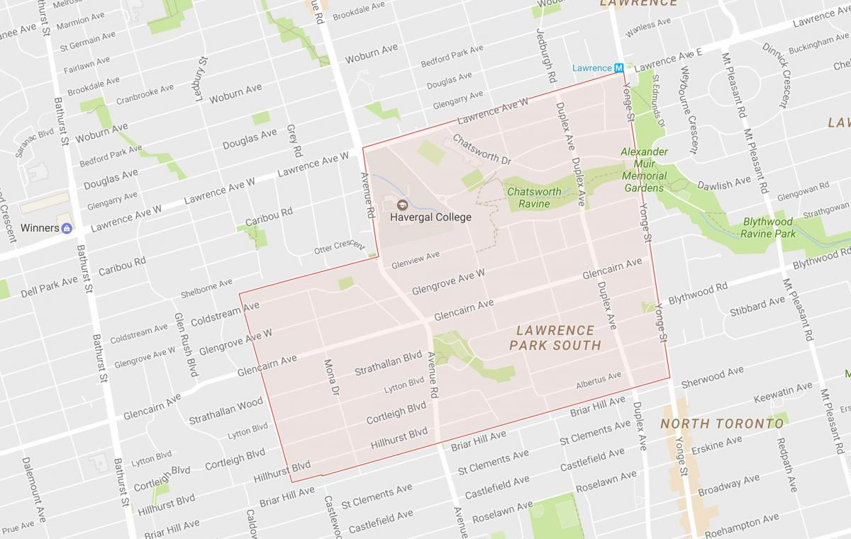 Lytton Park mahalle Toronto haritası 