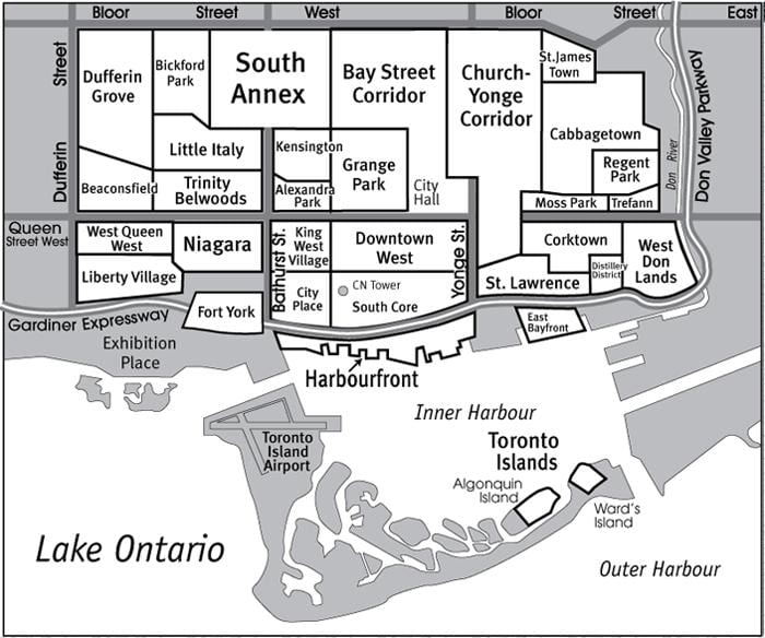 Mahallenin Güney Çekirdek Toronto haritası 