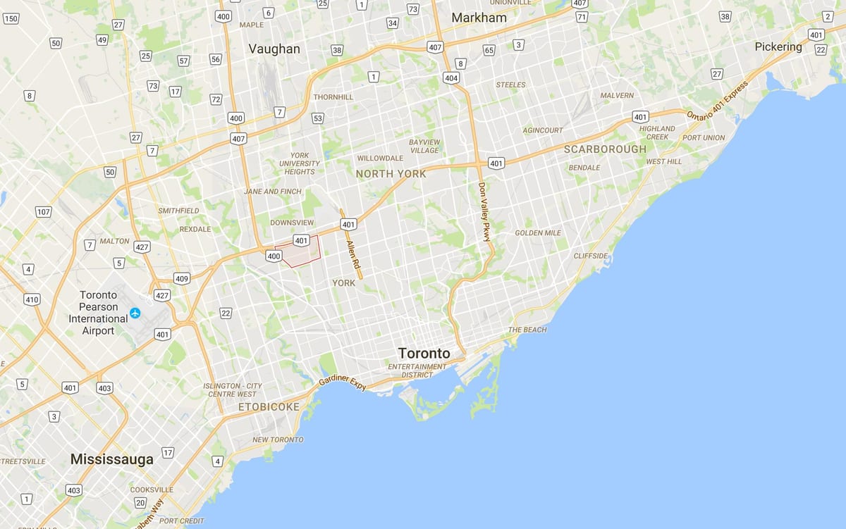 Maple Leaf Toronto bölge haritası 