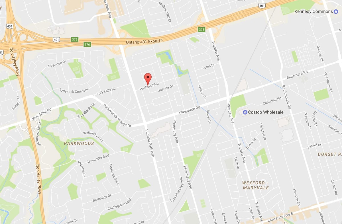 Maryvalen eighbourhood Toronto haritası 