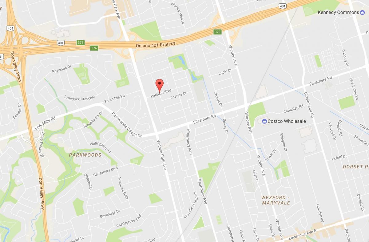Maryvalen eighbourhood Toronto haritası 