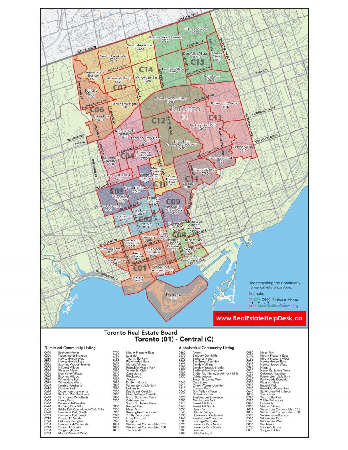 Merkezi Toronto haritası 