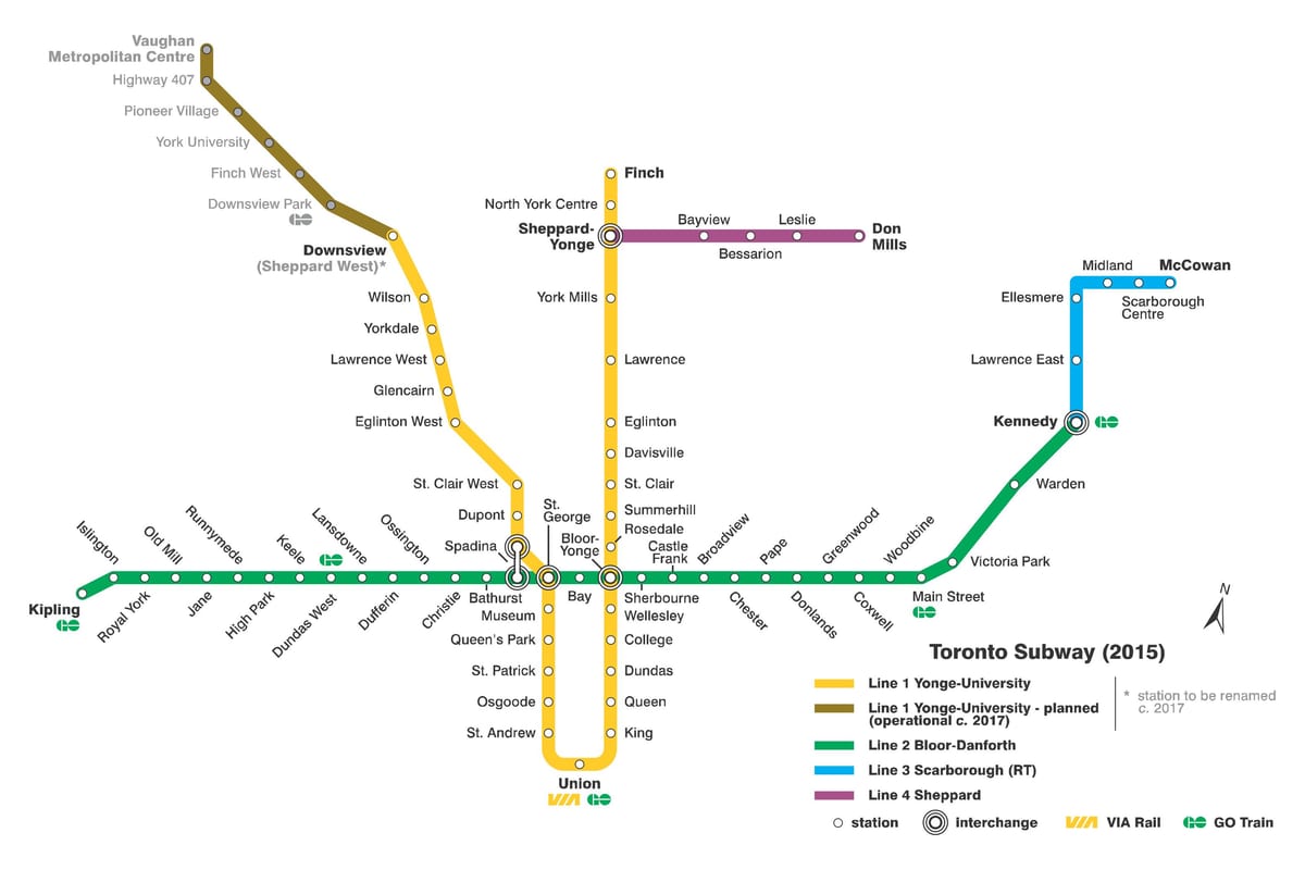Metro haritası Toronto