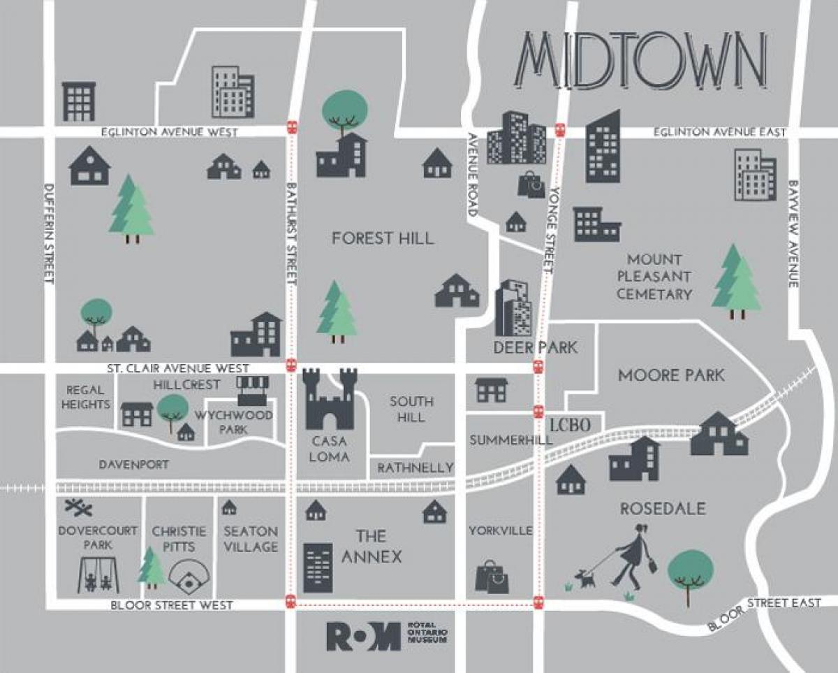 Midtown Toronto haritası 