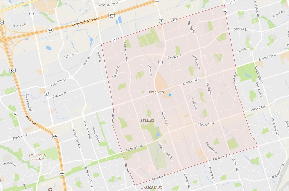 Milliken mahalle Toronto haritası 