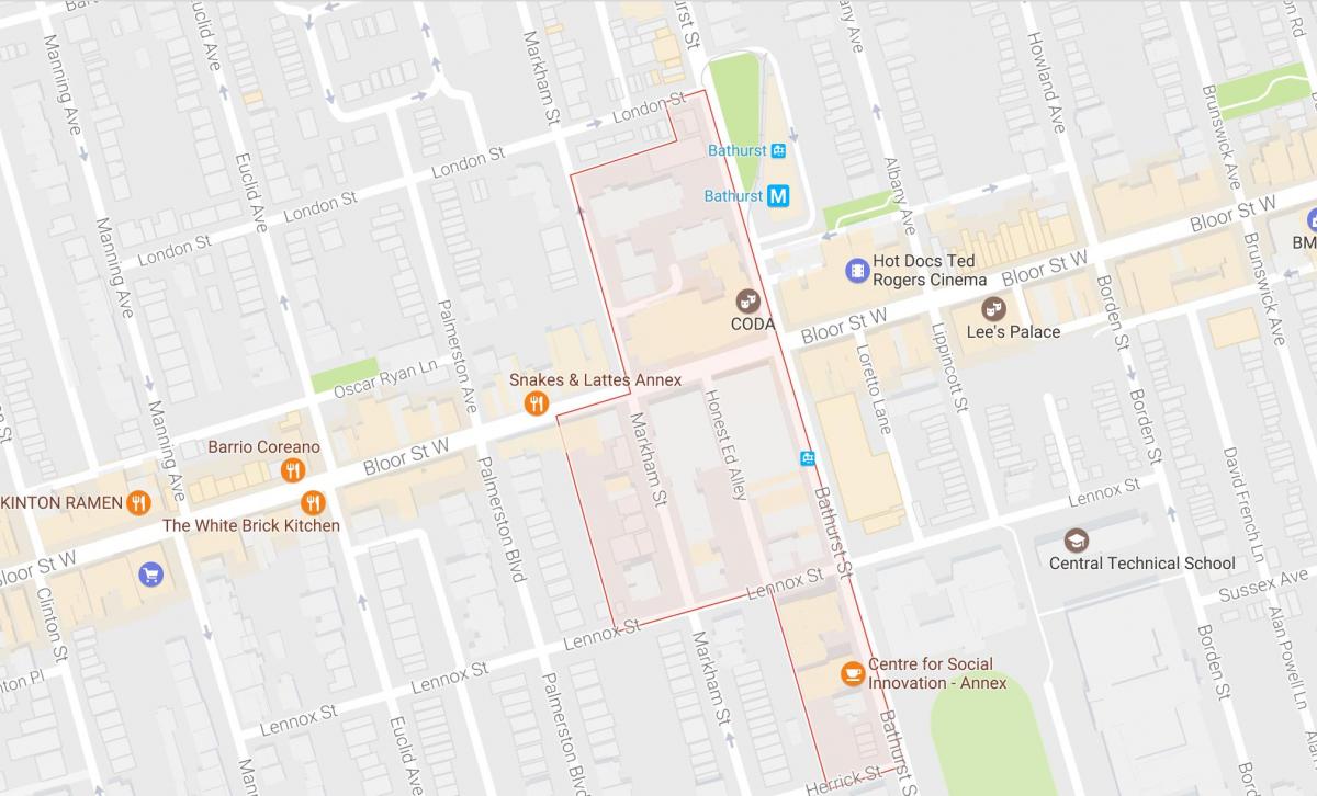 Mirvish Köy mahalle Toronto haritası 