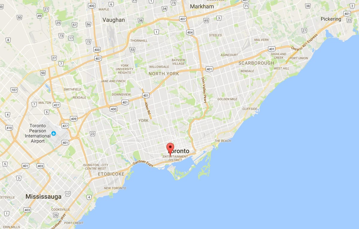 Moda, Bölge Toronto haritası 
