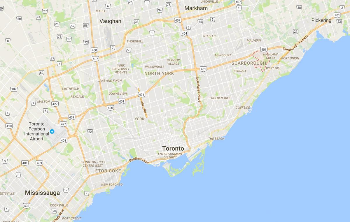 Morningside bölgesinde Toronto haritası 