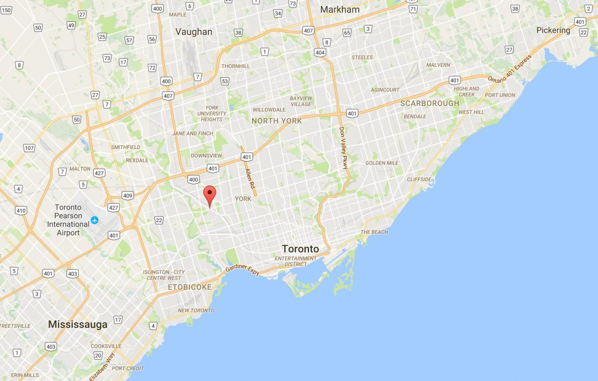 Mount Dennis district, Toronto haritası 
