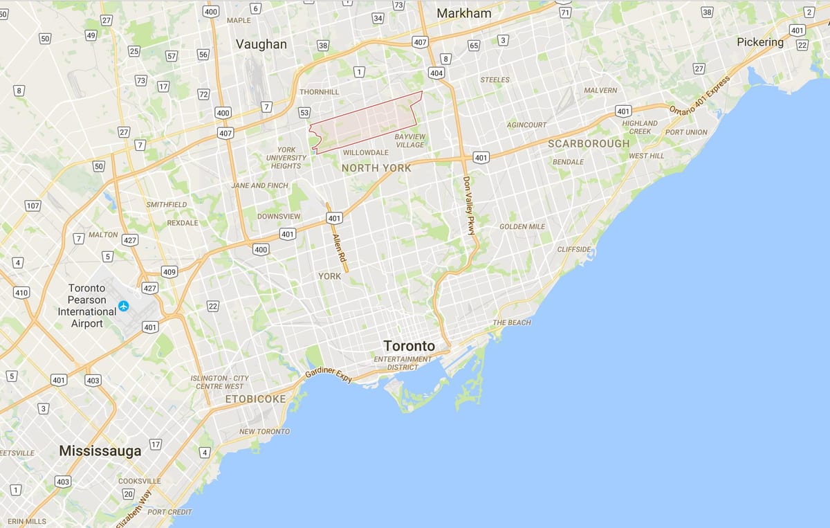 Newtonbrook district, Toronto haritası 