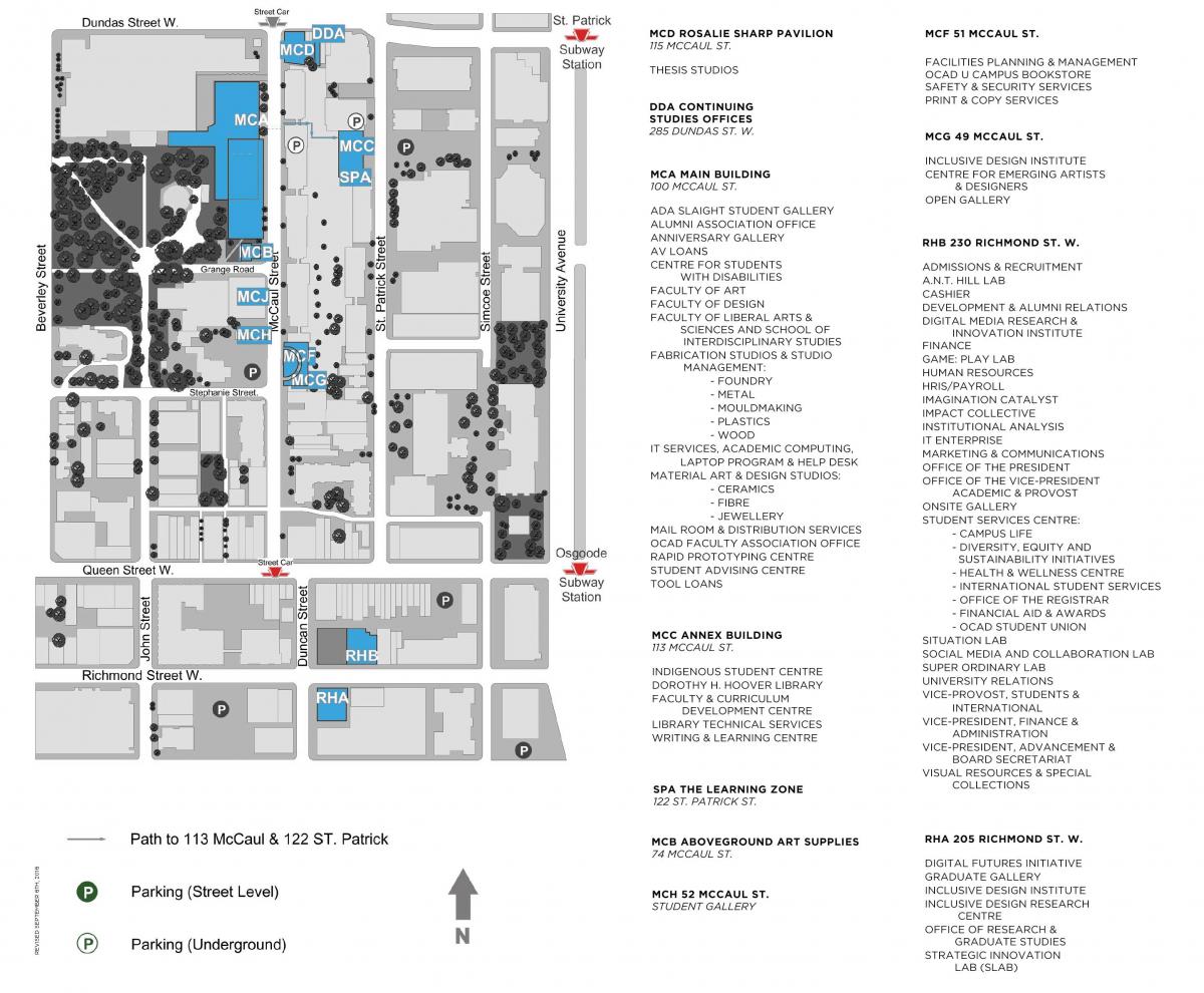 OCAD Üniversitesi, Toronto haritası 