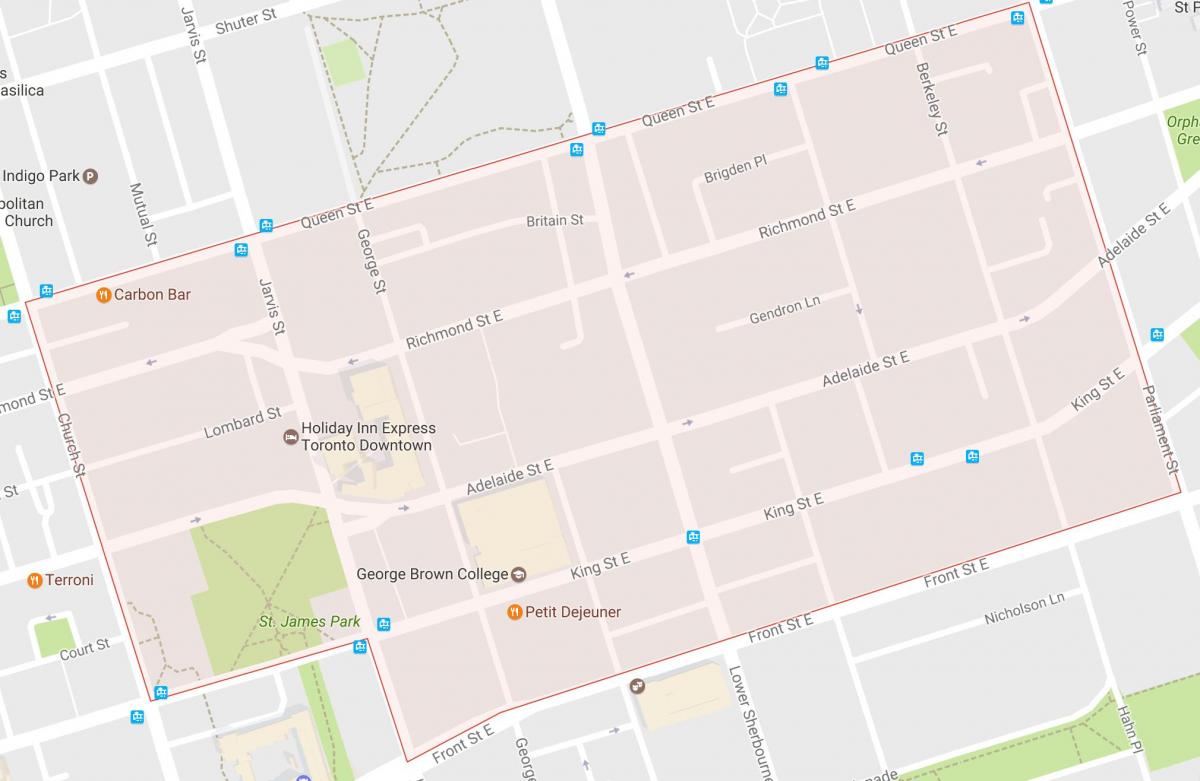 Old Town mahalle Toronto haritası 