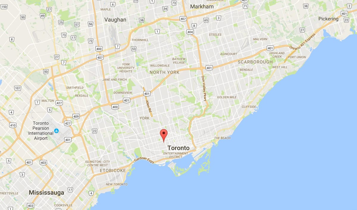 Palmerston bölgesinde Toronto haritası 