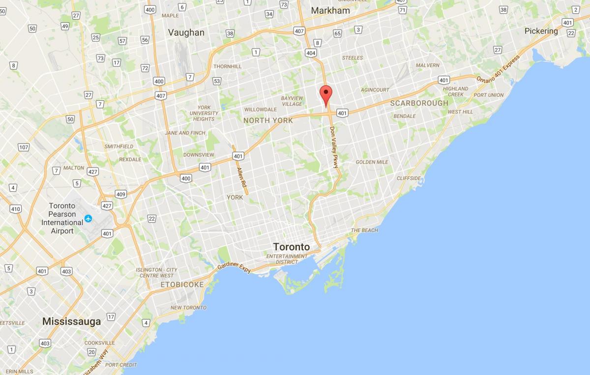Parkway Orman bölge Toronto haritası 