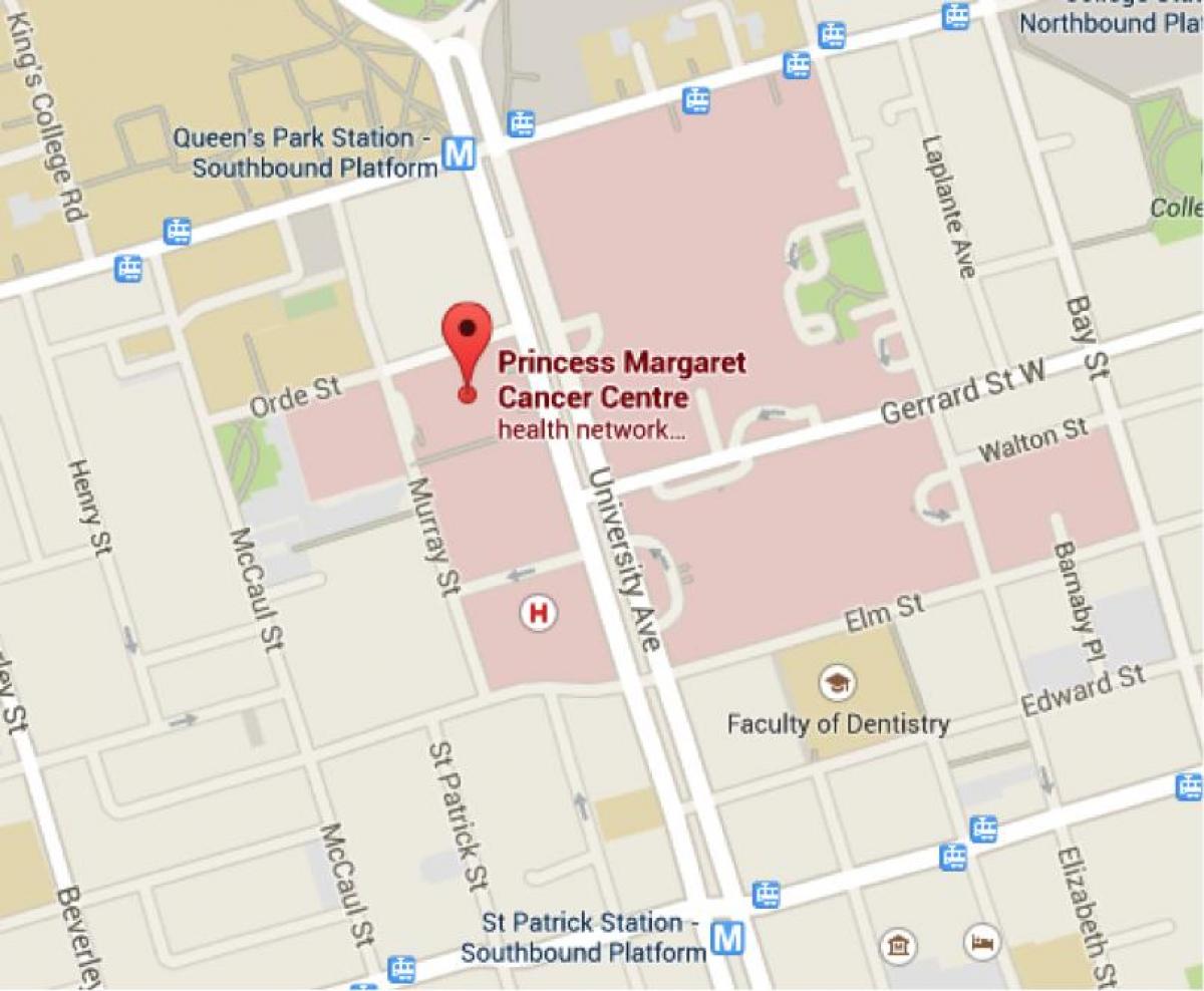 Prenses Margaret Kanser Merkezi, Toronto haritası 