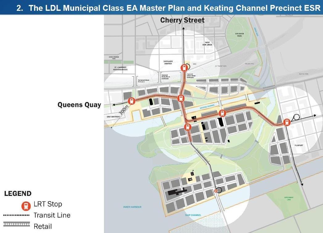 Projets haritası DOĞU SAHİL East Bayfront Toronto