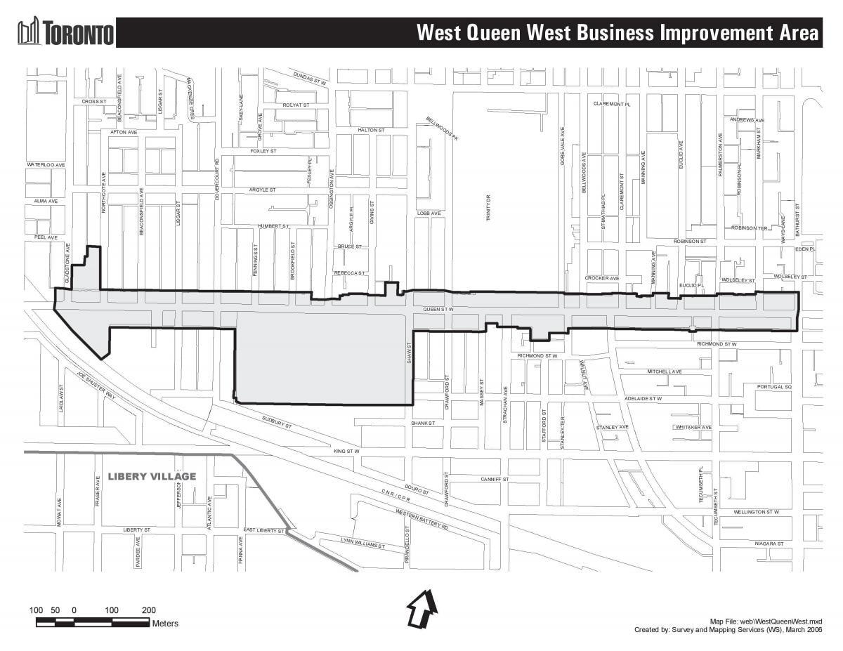 Queen street west, Toronto haritası 