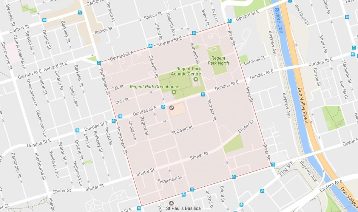 Regent Park mahalle Toronto haritası 