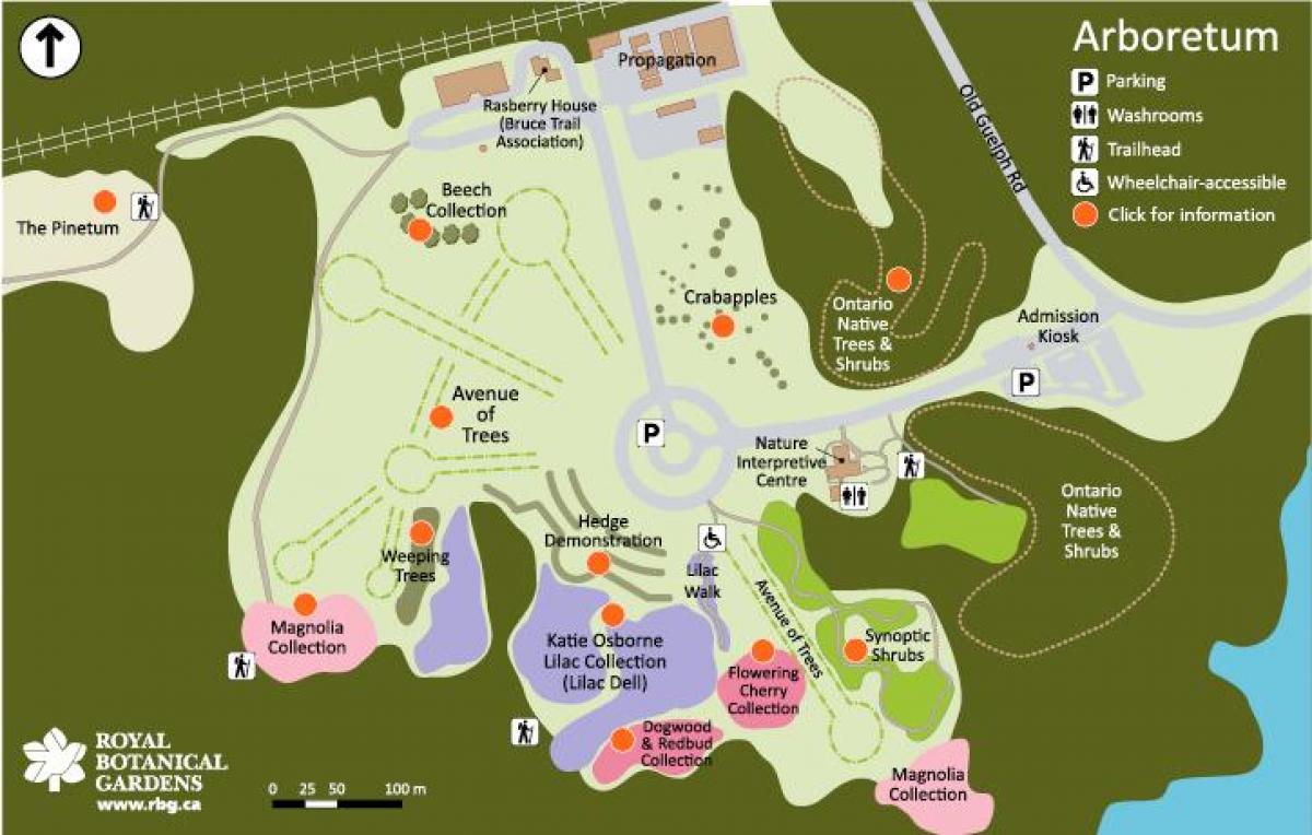 RGB Arboretum haritası 