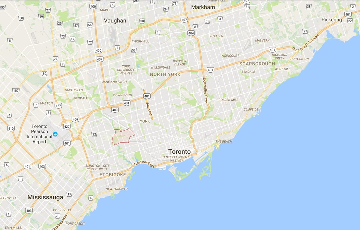 Rockcliffe haritası–Smythe ilçe Toronto