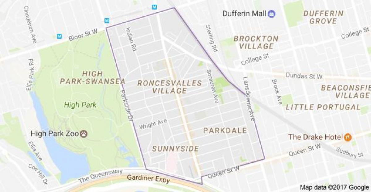 Roncesvalles village, Toronto haritası 
