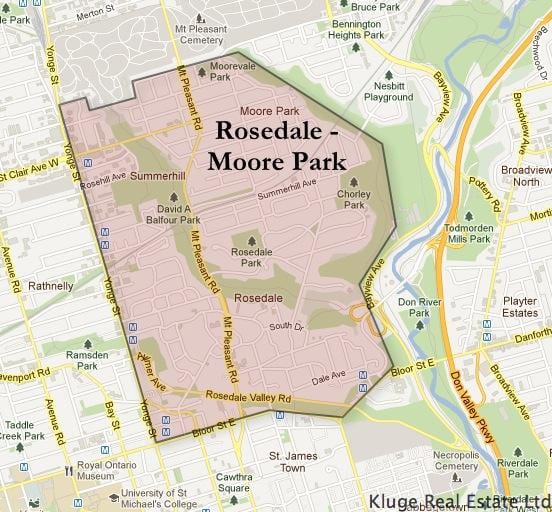 Rosedale Moore Park, Toronto haritası 