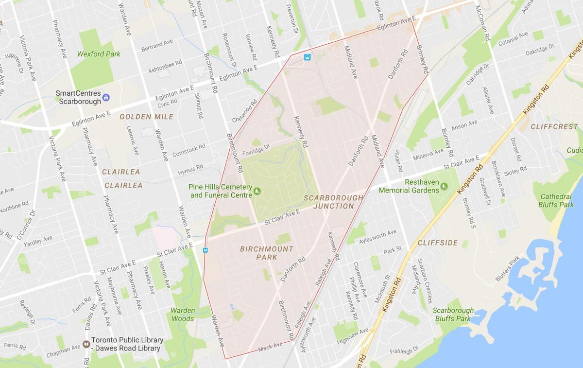 Scarborough Junction mahalle Toronto haritası 
