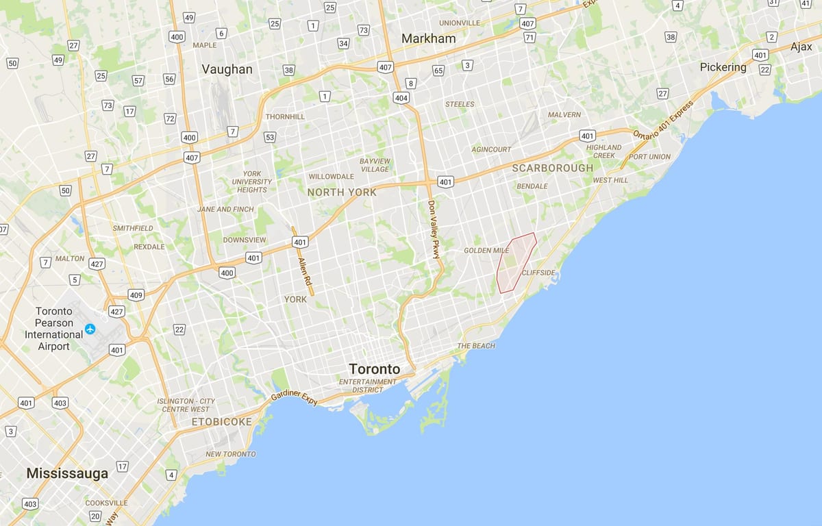 Scarborough Junctiondistrict Toronto haritası 