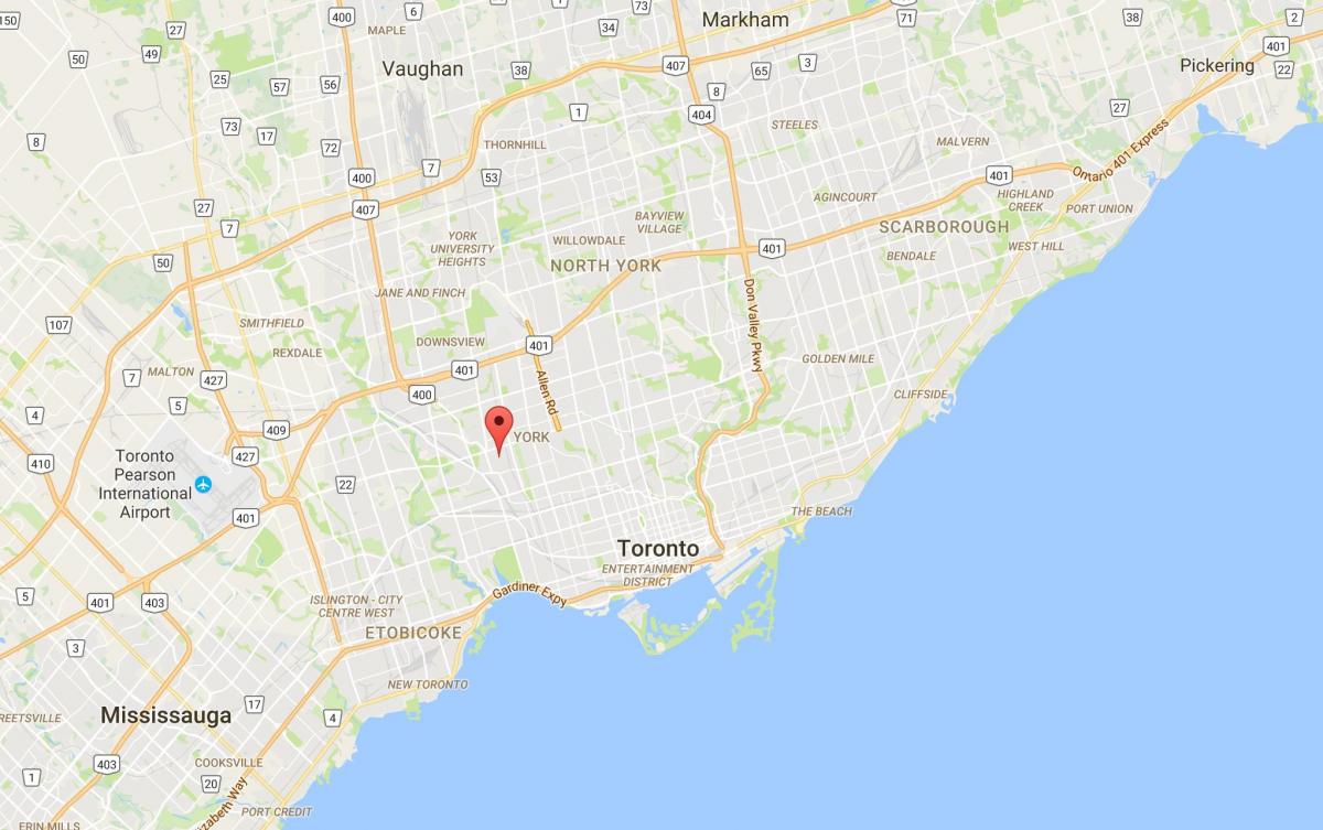 Silverthorn ilçe Toronto haritası 