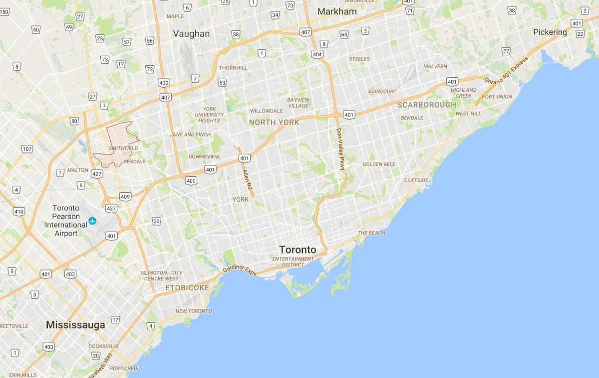 Smithfielddistrict Toronto haritası 