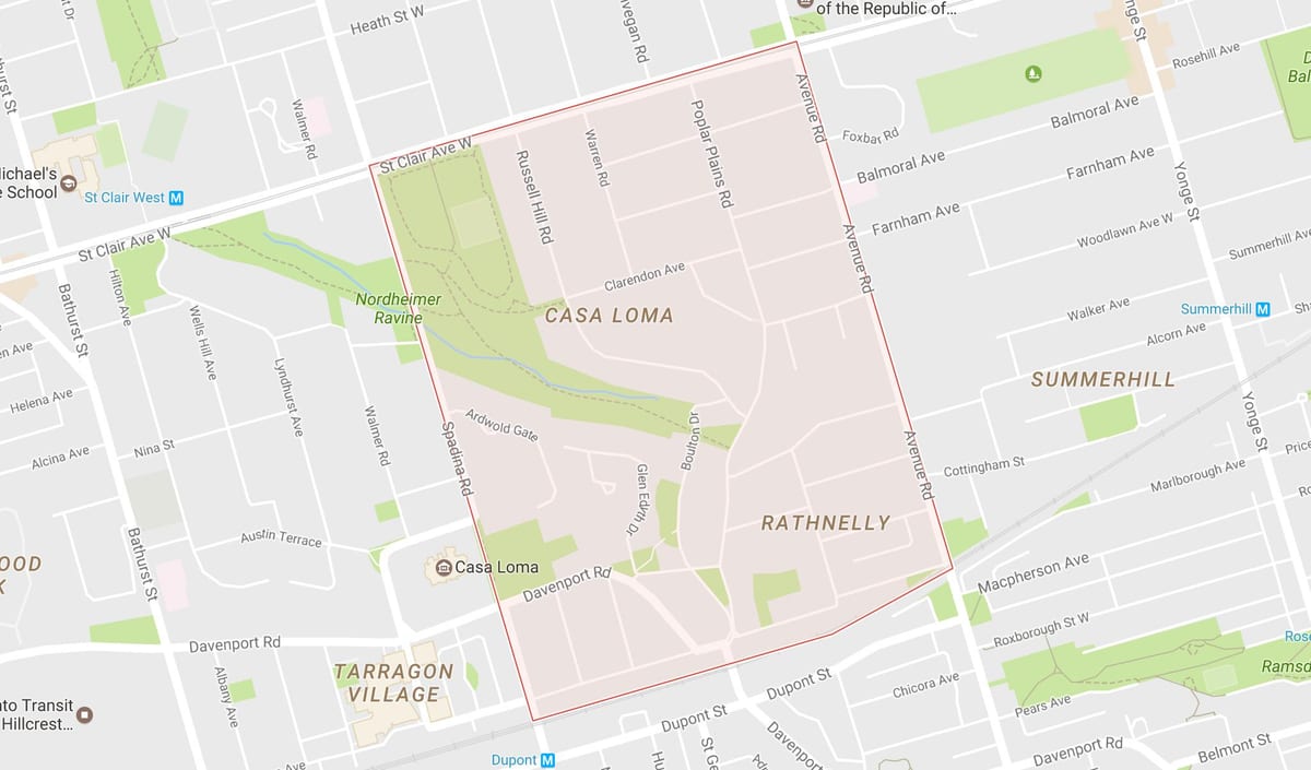 South Hill mahalle Toronto haritası 