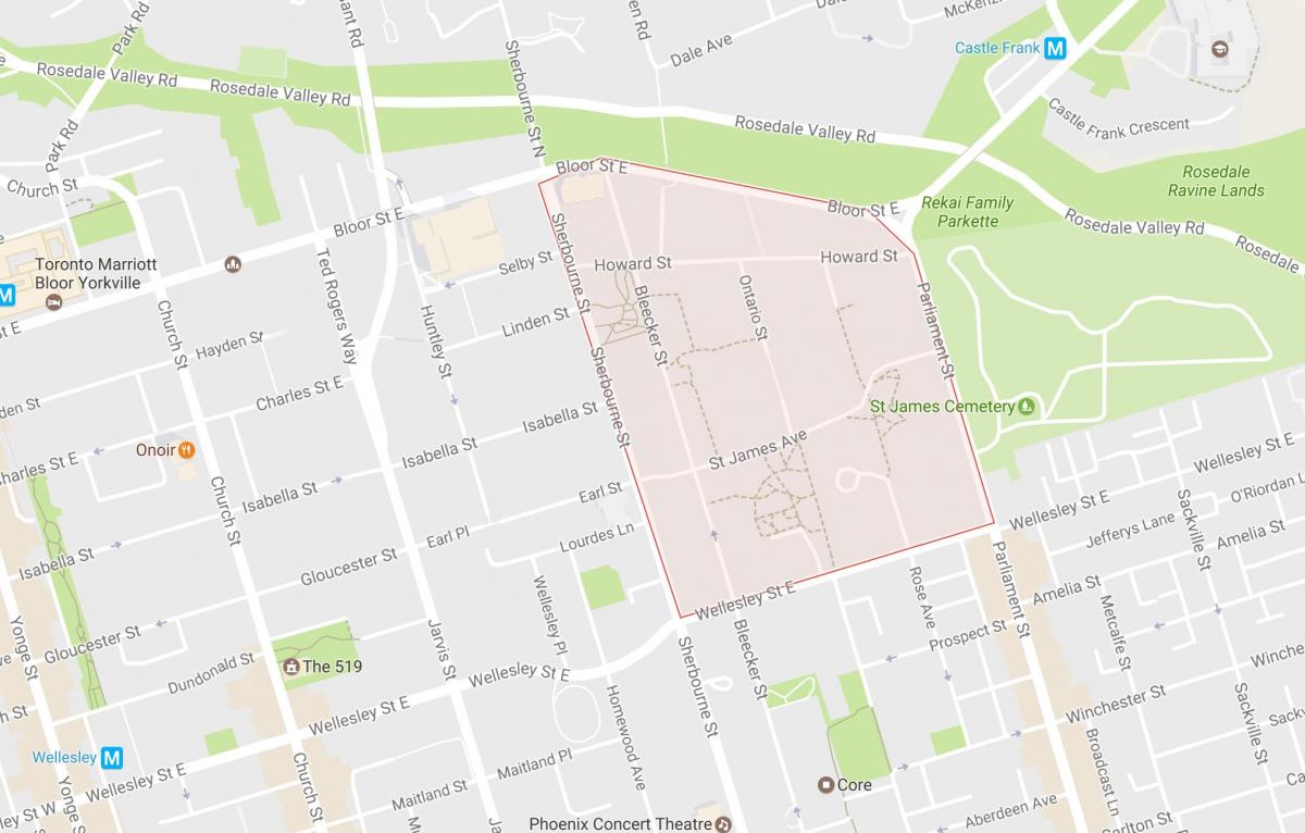 St. James Town mahalle Toronto haritası 