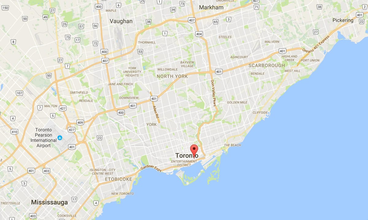 St. Lawrence bölgesinde Toronto haritası 