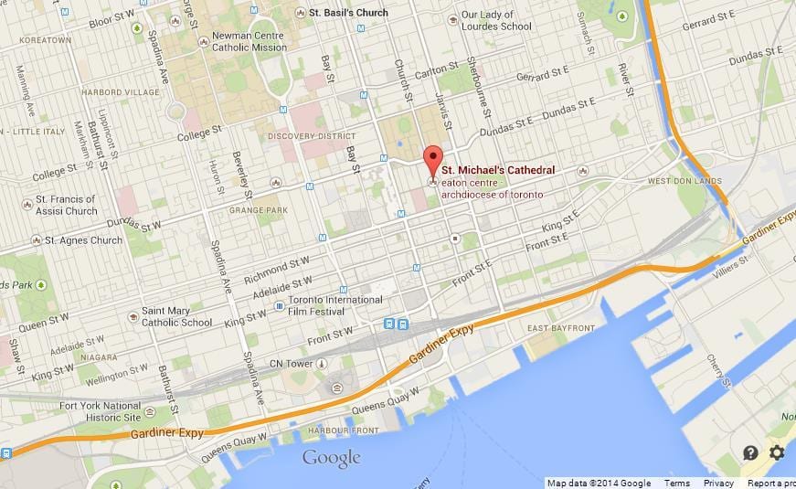 St. Michael Katedrali, Toronto haritası genel bakış
