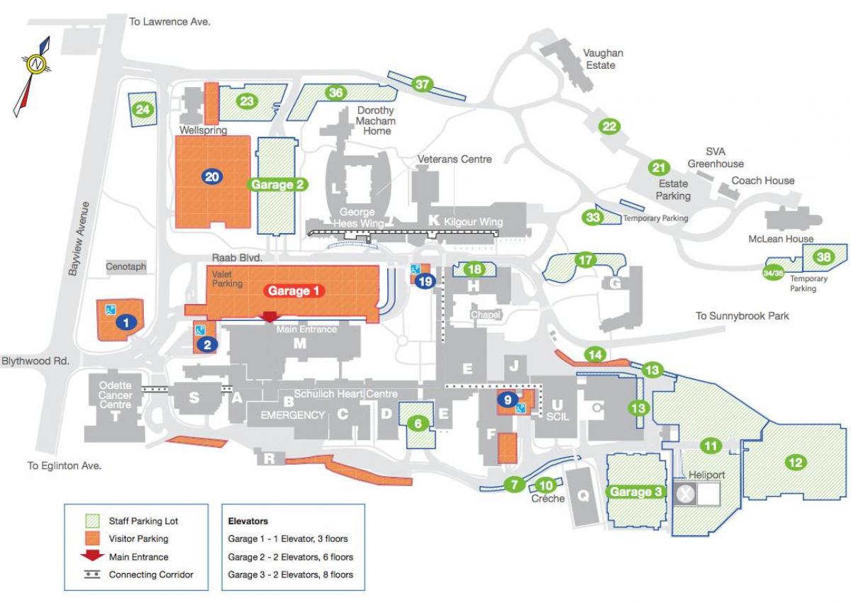 Sunnybrook Hastanesi harita 