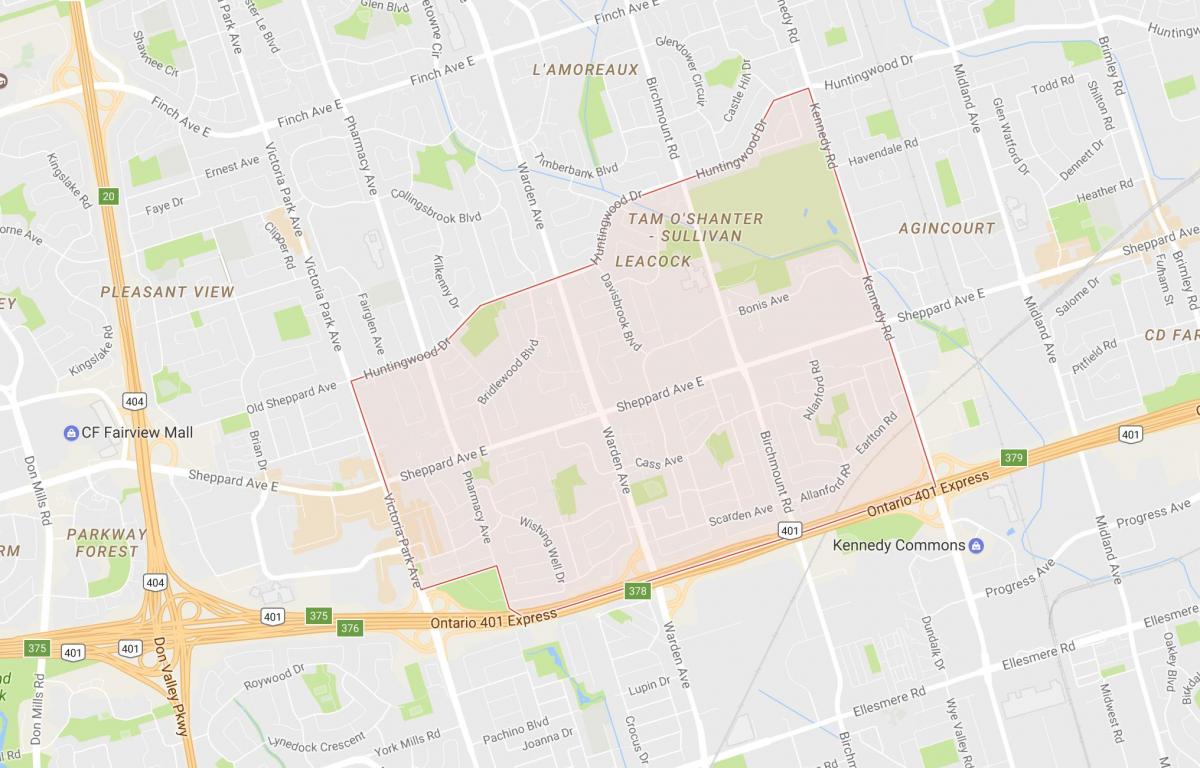 Tam O'Shanter haritası – Sullivan mahalle Toronto