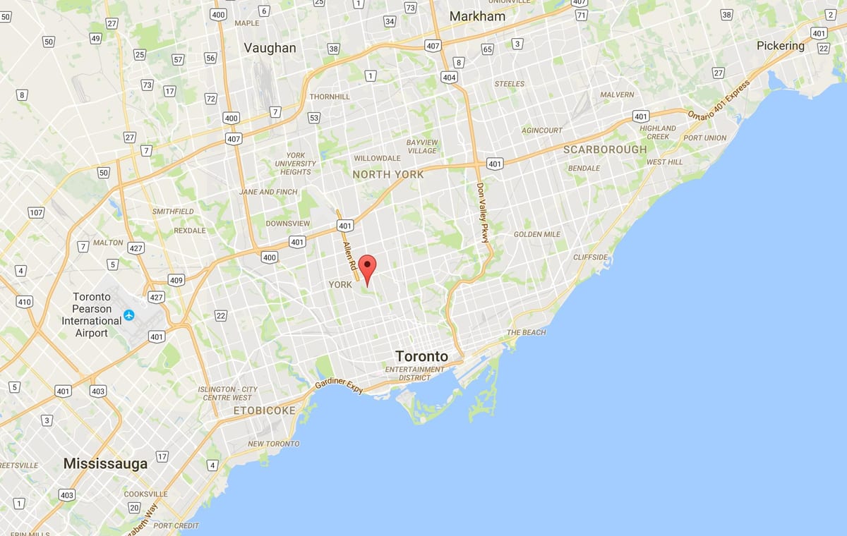 Tichester ilçe Toronto haritası 