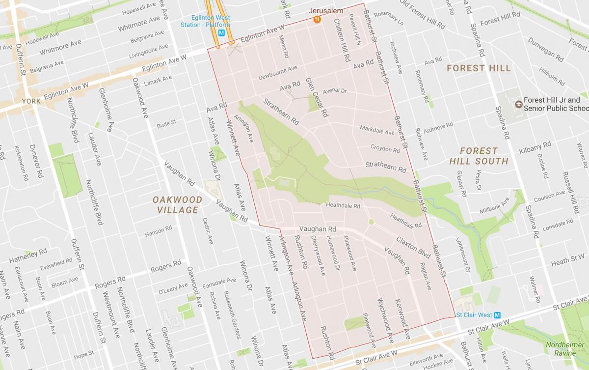 Tichester mahalle Toronto haritası 