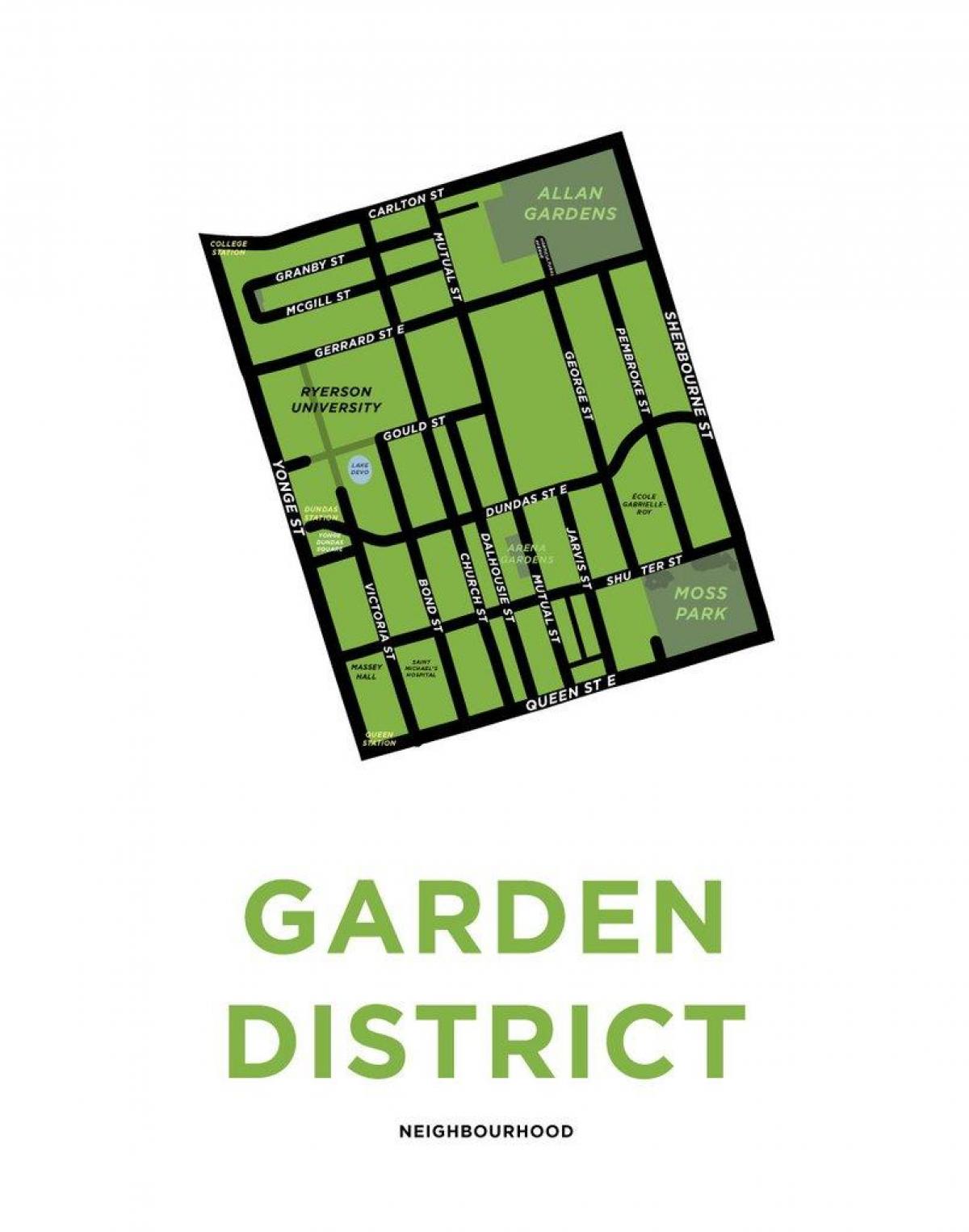 Toronto bakış Garden District haritası 