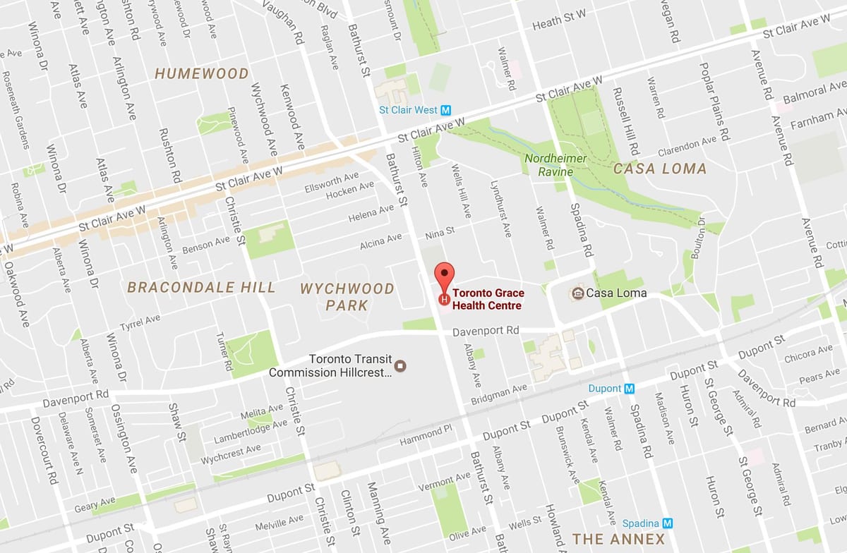 Toronto haritası Grace Sağlığı Merkezi