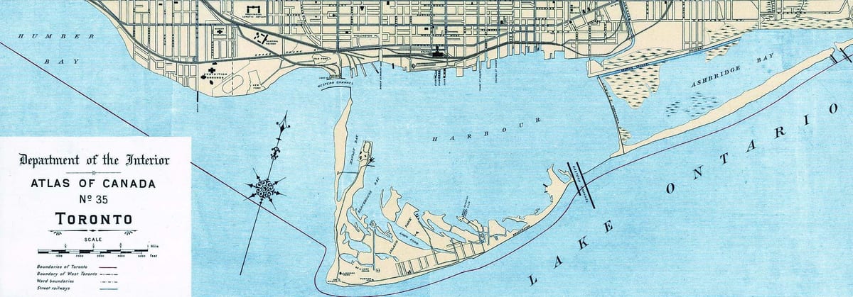 1906 Toronto haritası Harbour 