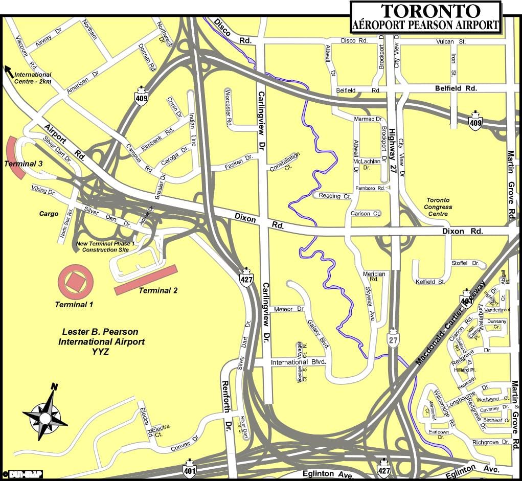 Toronto haritası havaalanları