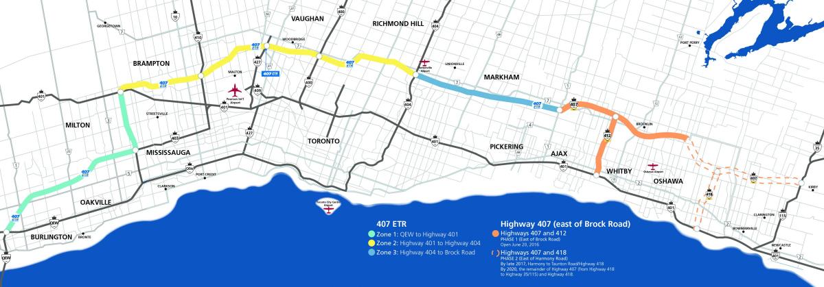 Toronto haritası highway 407