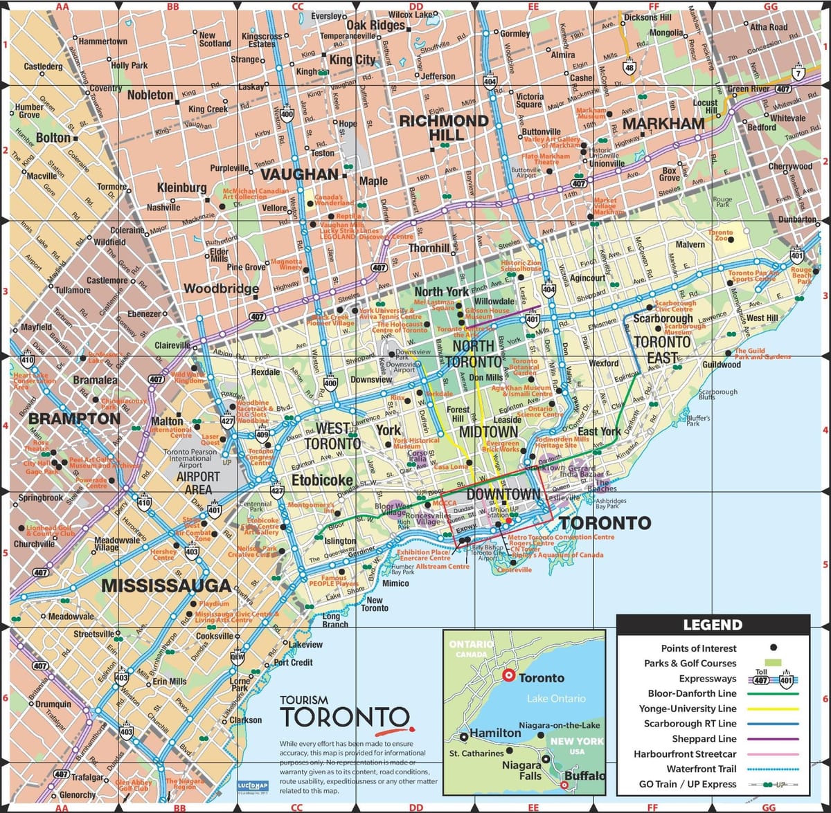 Karayolları harita Toronto